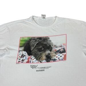 Vintage Humane Society Dog T Shirt Women's Large Mini Schnauzer